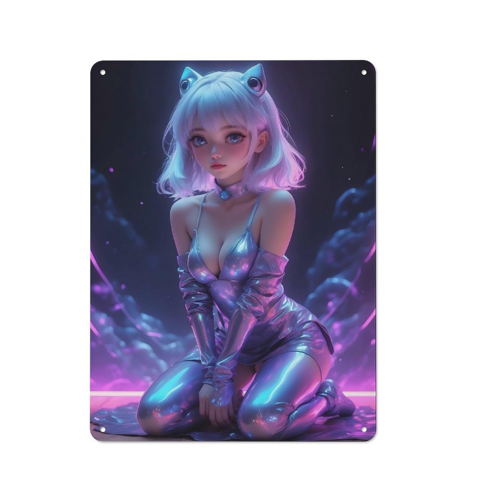 Anime Party Girl Retro-style Tin Sign 40x30cm for Café Or Restaurant, for Cooler-season Styling in Café And Restaurant