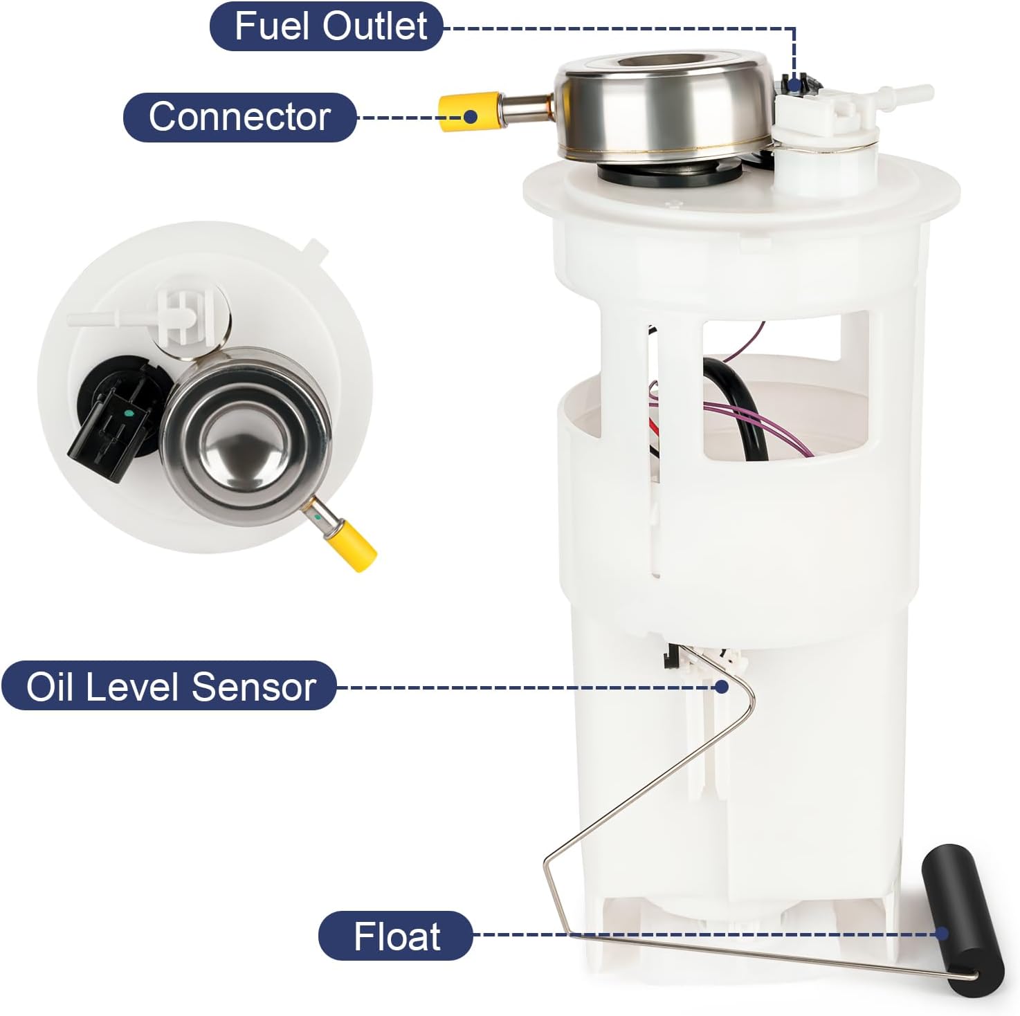 Electric Fuel Pump Module Assembly Compatible with Dodge Durango 1998 1999 2000 2001 2002 2003 V6 3.9L V8 4.7L 5.2L 5.9L Replace E7117M 67657 P74803M FG0238 52102862AB with O Ring