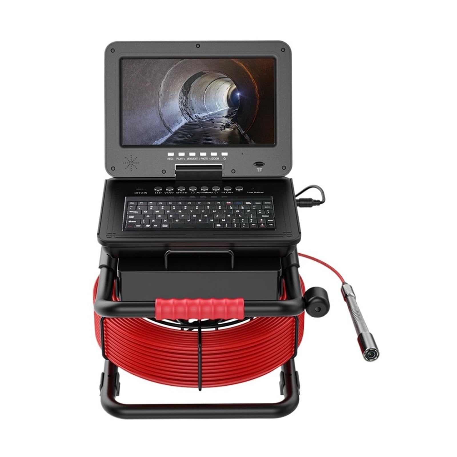 YNIYUJKL Drain Inspection Camera 10" Sewer Pipe Inspection Camera With 16G Video Card Meter Counter Keyboard Sewer Drain 1080P Hd Ip68 Industrial Endoscope 17Mm,One Color-50m