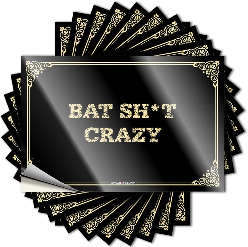 Tool Box Stickers Bat Sh*T Crazy Stickers Funny Stickers for Cars Funny Car Stickers(6X9CM)