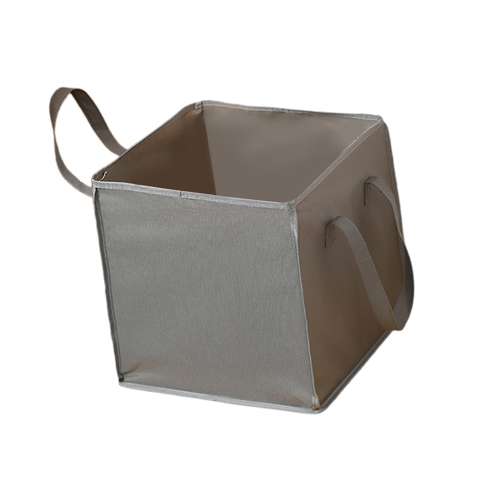 F Fityle Rigid Clothes Hanger Organizer Bag Storage Bin, Container with Dustproof Lid,Hanger Case, for Laundry Rooms Closet Toy Dolls, Square gray