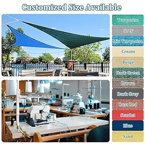 Shade&Beyond 8'x10' Sun Shade Sails Canopy Rectangle Sand 185GSM Shade Sail for Patio Deck Yard Backyard, (We Make Custom Size) ShadeBeyond 8×10 Sun Shade Sails Canopy Rectangle Sand 185GSM Shade Sail for Patio Deck Yard Backyard We Make Custom Size