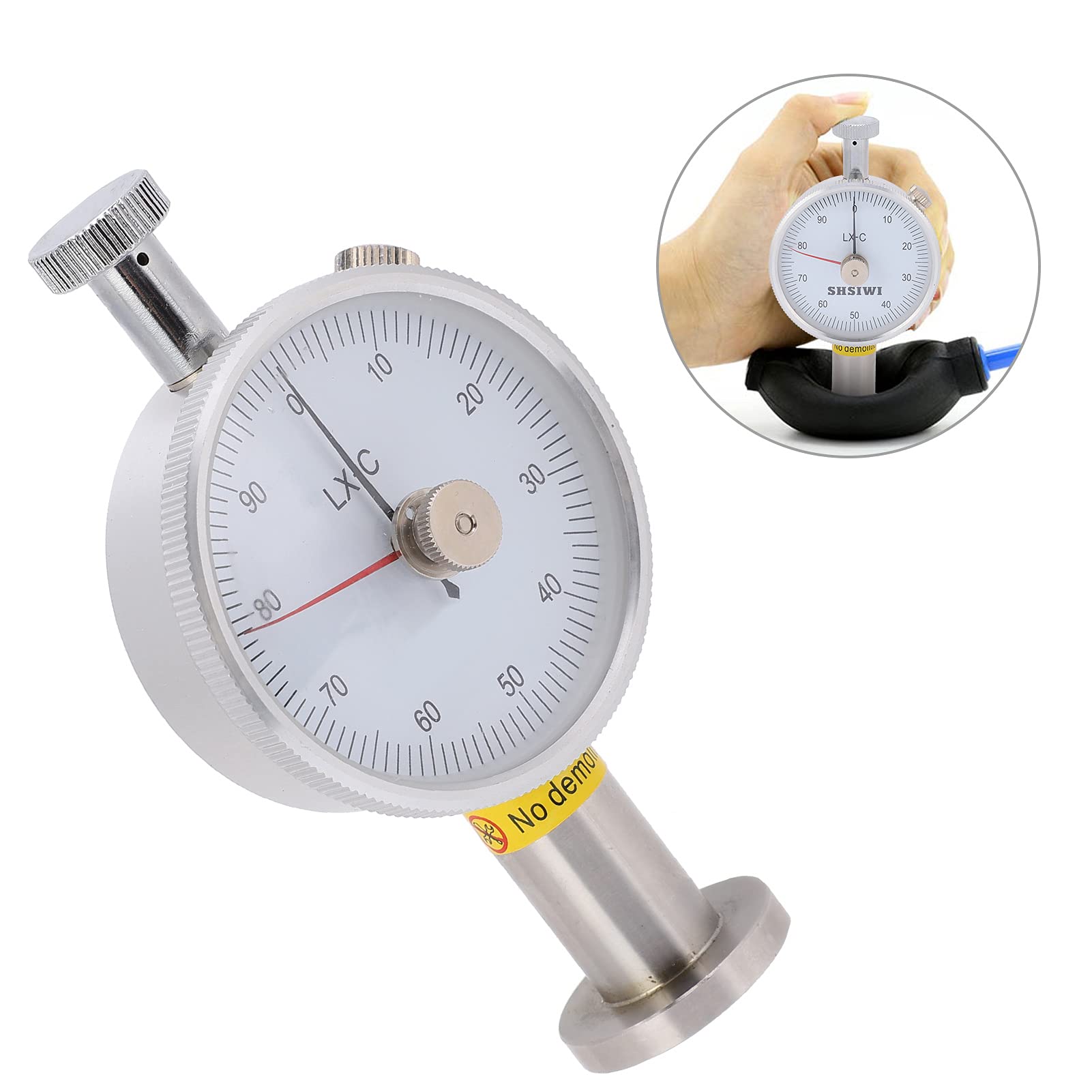 Medidor de dureza durométrico Shore LX - C - 2, medidor de puntero de 0,55 N a 8,05 N para plásticos y cauchos, durométrico de mano con esfera clara para una medición precisa de la
