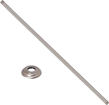 Westbrass 1/2" IPS x 36" Ceiling Mounted Shower Arm with Flange, Satin Nickel, D3636A-07