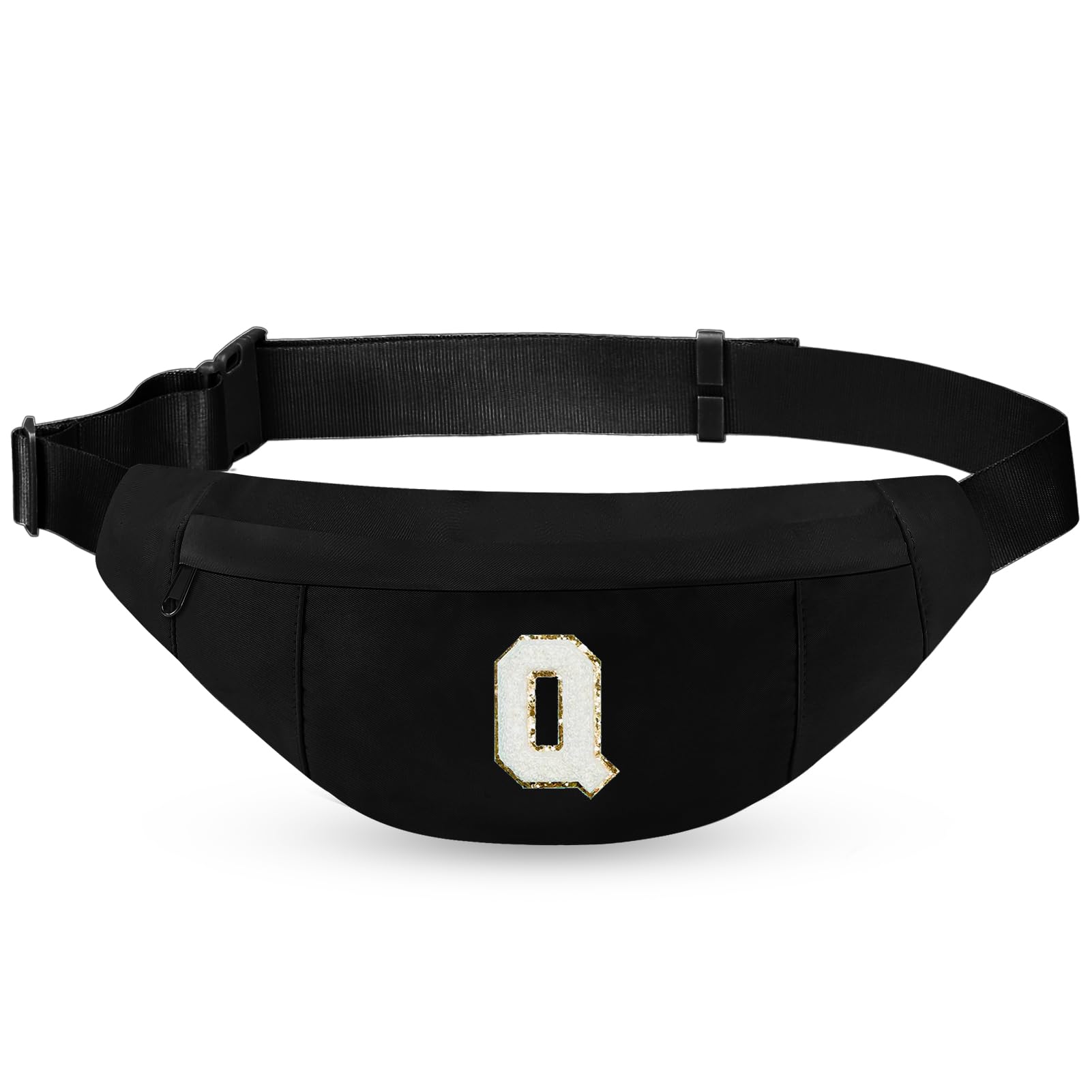 Monogrammed Gifts for Women Men Fanny Pack Shoulder Bag Personalized Birthday Gift for Friends Sister,Black Q