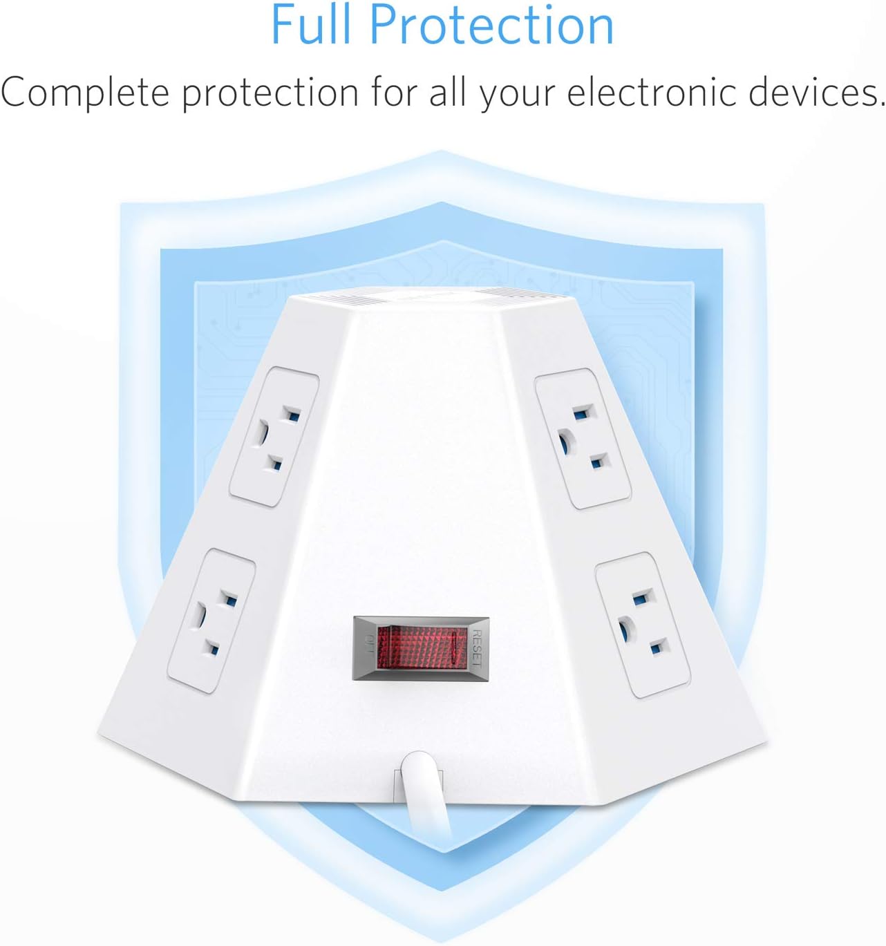 Exсluѕіvе Dіѕсоunt 70% Prісе BESTEK USB Power Strip,Surge Protector,Vertical 6 Outlet 6 Foot Long Power Cord, 3 USB Charging Ports with Switch,White