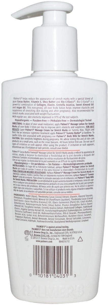 Palmers Anti-Fissures & Stretch Mark Lotion with Cocoa Butter, Shea Butter & Collagen During & After Pregnancy - American Product