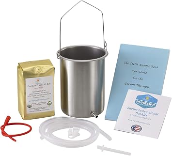 Purelife USA Safe Stainless Steel Coffee Enema Kit - Non Toxic USA Stainless Steel - Lab Tested - 1 lb Purelife Light Roast Enema Coffee - American Owned Company Since 2012
