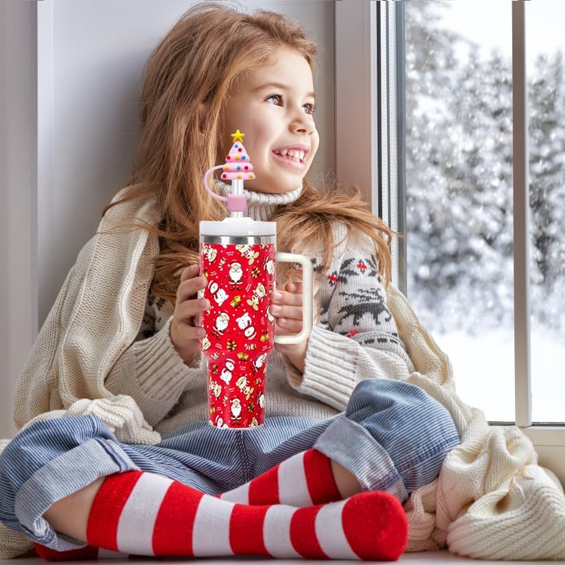 Miniatura 7 de Stanley - 6 tapas de paja Stanley, accesorios para copas Stanley, para árbol de Navidad, de silicona, para regalos de Navidad de 30 y 40 onzas