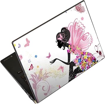 Laptop Skin Stickers Fits 14"-17" Universal Stickers for LAVIE, FMV, LIFEBOOK, Dynabook, Lenovo, Thinkbook, IdeaPad, HP, Pavillon, ENVY, Elite, Dell, Vostro, Inspiron, VAIO, Fairy Girls, Butterfly, 001595