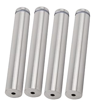 Glass Standoff Mounting Bolts Heavy Duty Support Display for Shop Sign Mirror 304 Stainless Steel Silver 19 x 150 mm 4 Pack with Rubber Cushions and Screws