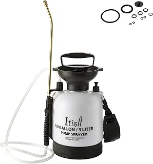Garden Pump Sprayer Portable Brass Wand with Pressure Relief Valve Adjustable Shoulder Strap for Yard Lawn Weeds Plants 0....