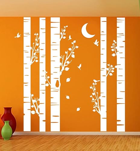 Miniatura 4 de Adhesivo de pared de árbol gigante, altura de 8.2 pies, 5 calcomanías de árbol grande, bosque para sala de estar, decoración de guardería de bebé,