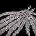 1pcs Embroidery Long Peacock Feather Motif Venise Lace Collar Supplies Women DIY Manual Lace Fabric Trim Crafts (Silvery)