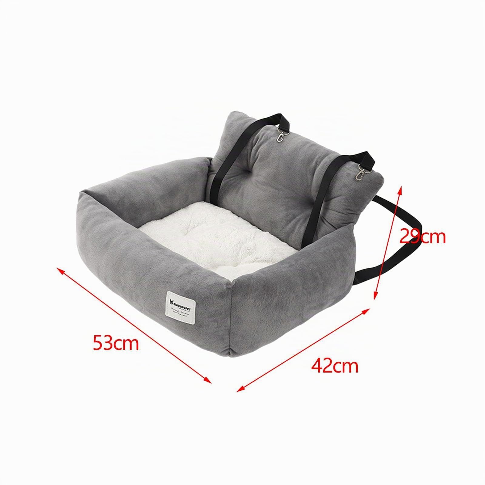 Gralara Asiento Elevador para Automóvil para Mascotas Transportín para Perros Y Gatos de Viaje Portátil Instale Fácilmente Accesorios de Tela Suave Y Cálido G, 53x42x29cm