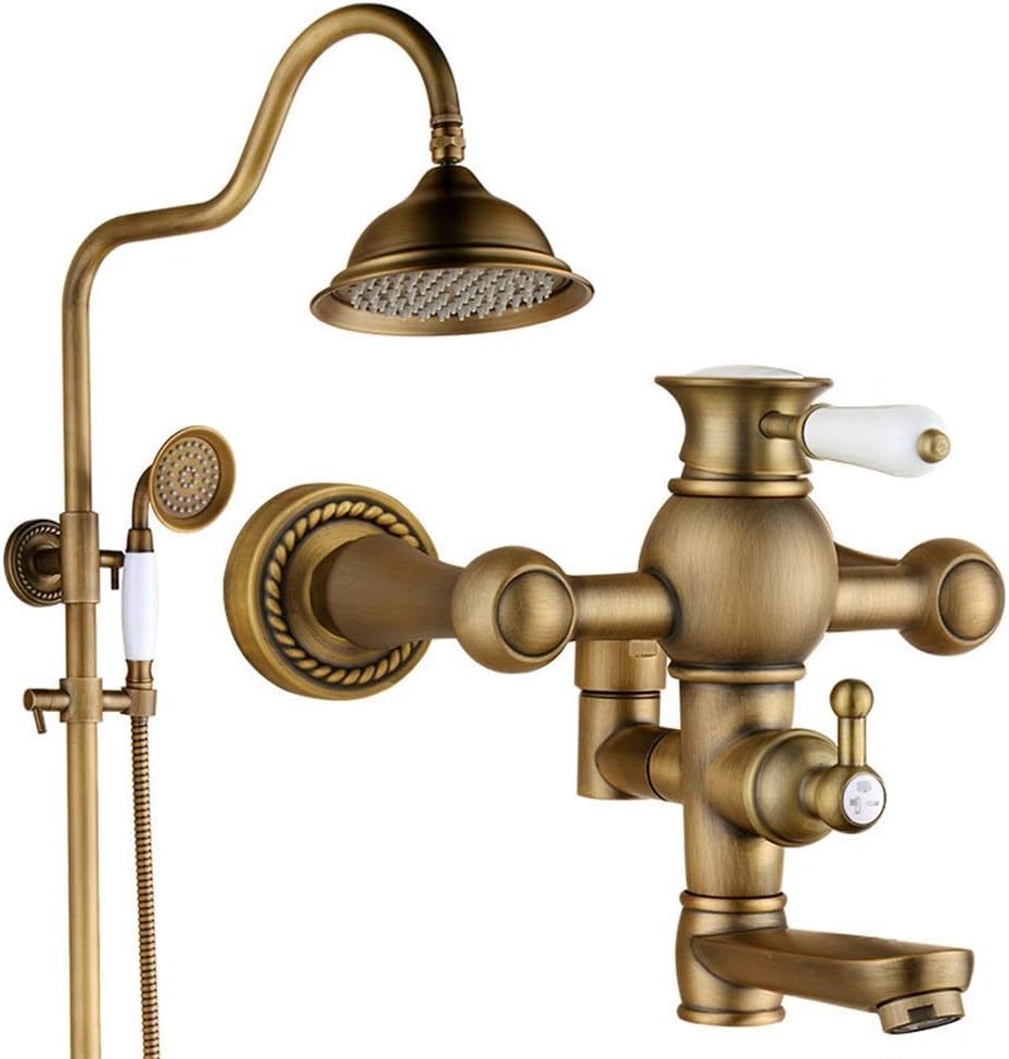 Hand Shower Wall-mountedMulti-functionShowerSetAntiqueShowerLightCopperFittingsHotelEngineeringHomeThree-speedHandheldadjustable