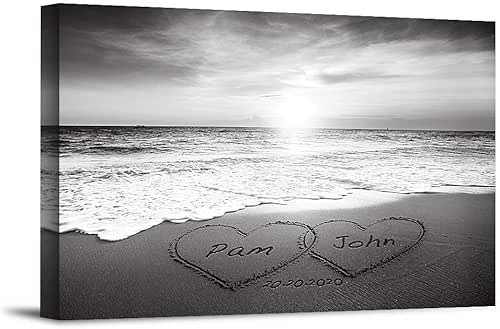 Heart and Heart at Beautiful Sunrise Black and White Unique