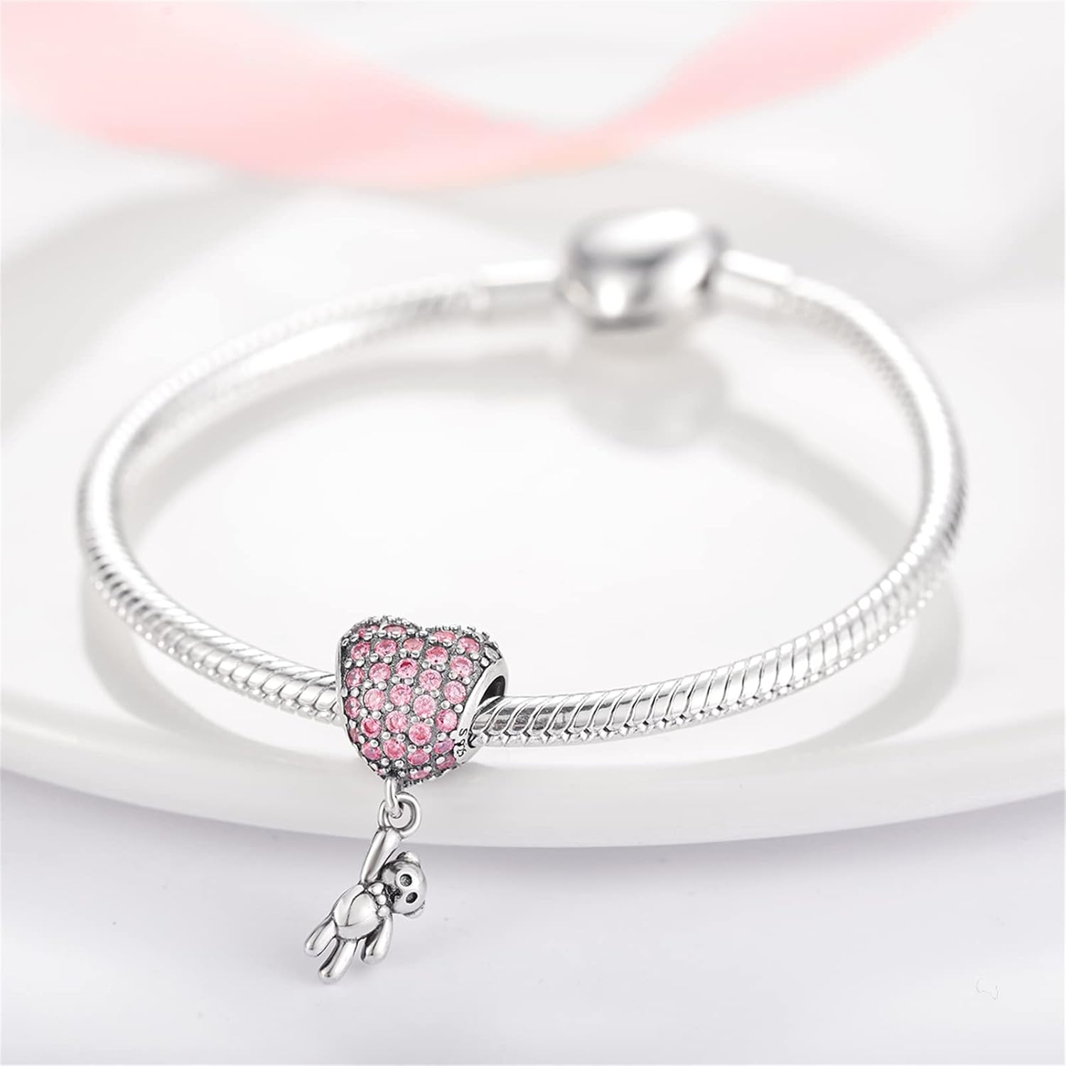 XinYouZhi Animal S925 Sterling Silver Bead Charms for Bracelets with Cubic Zirconia for Jewelry Making Birthday Valentines Day Charms for Women - Image 3