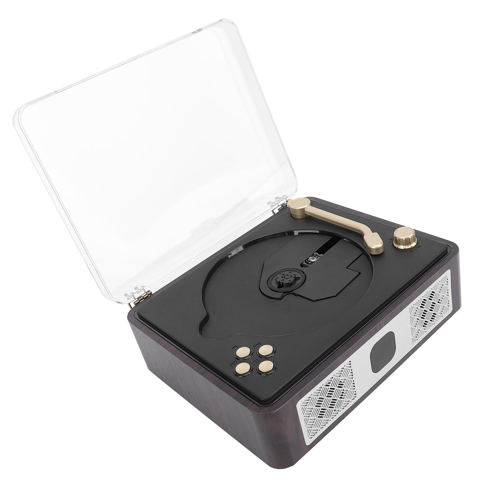 Vintage Doppio Altoparlante HiFi BT Lettore CD per gli amanti della musica Nostalgici Batteria Ricaricabile Scatola di Legno