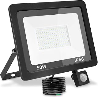 treoir Hareket Sensörlü Spot Lamba 50W, 5000LM Dış Mekan LED Spot, 