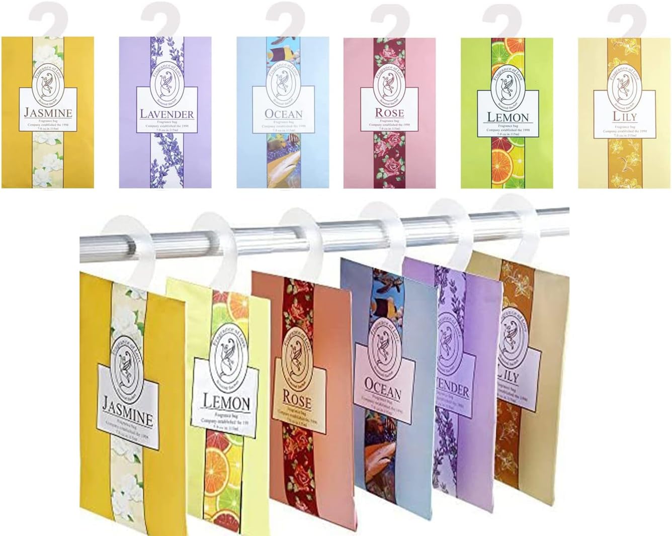 PENGQIMM 12 Pack Fragrance Sachet Bags Wardrobe Fresheners Sachets with Hanging Sachets for