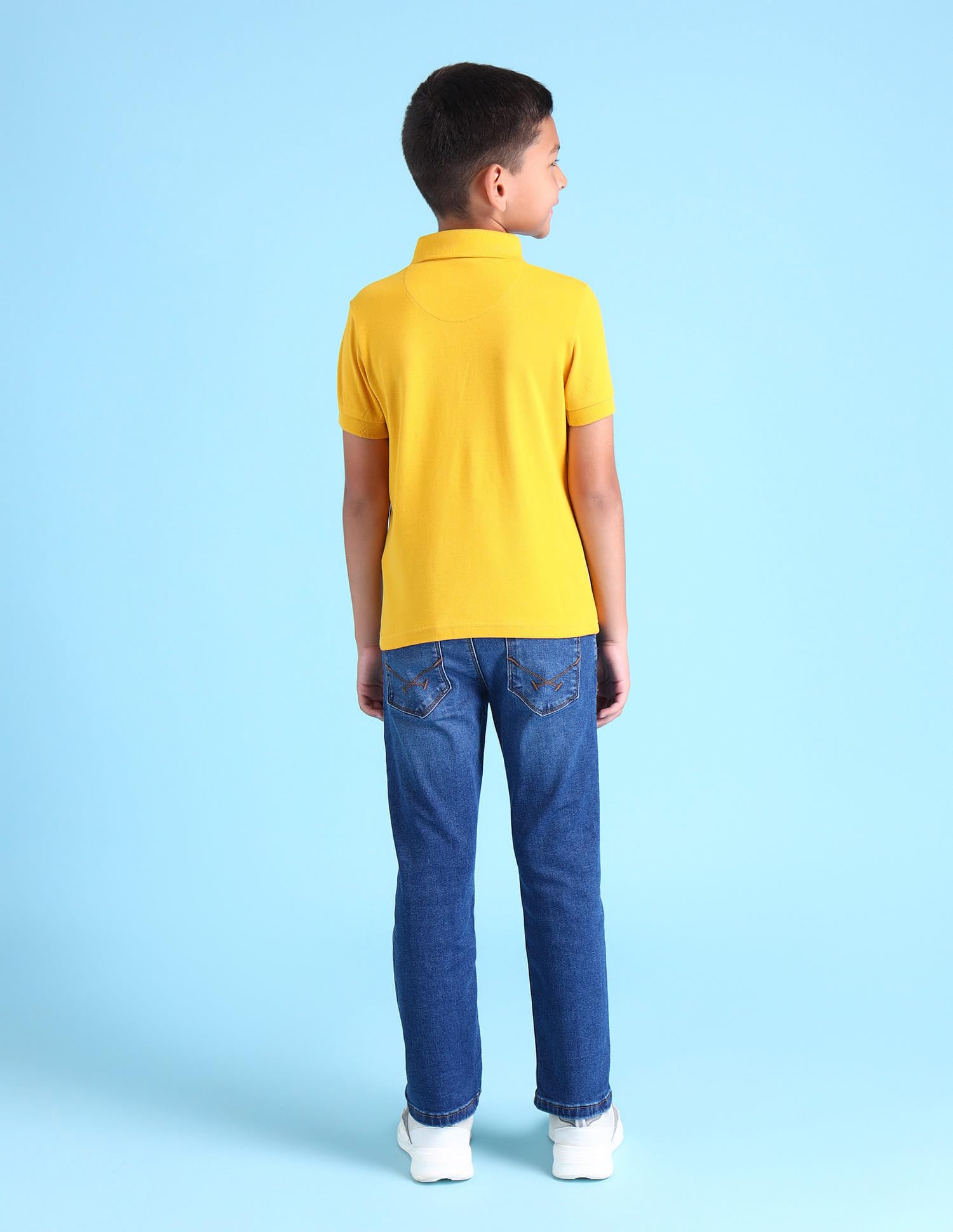 U.S. POLO ASSN. Regular Fit Boys Polo T-Shirts - Breathable Cotton Fabric, Short Sleeves T Shirt for Kids - 12M, Yellow 3