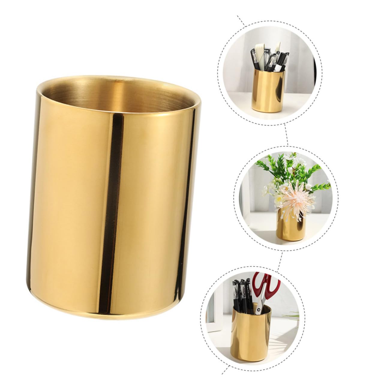 SHINEOFI 5 Stück Stifthalter für Schreibtisch Multifunktionaler Kosmetik Organizer Runder Stiftcontainer für Schreibwaren und Make Up Stabiler Aufbewahrungsbehälter