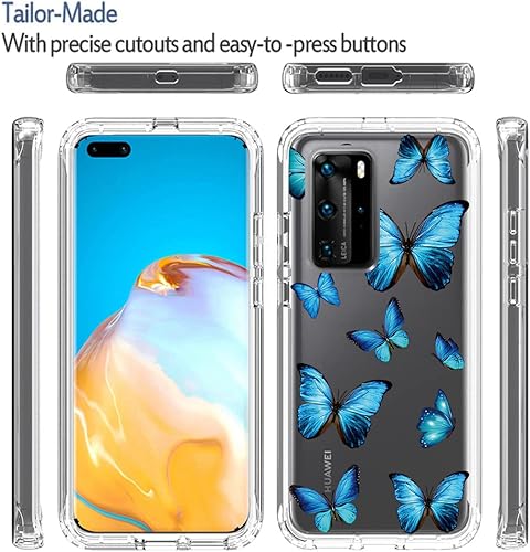 Miniatura 5 de ELS-N04 ELS-NX9 Funda para Huawei P40 Pro con protector de pantalla de vidrio templado, suave 360 cuerpo completo, a prueba de golpes, híbrida,