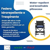 Pernă de șezut anti-escare GM din spumă cu memorie și poliuretan pentru scaun cu rotile, scaun obișnuit și cărucior, gri, 40 x 40 x 9 cm, fabricată în Italia 3