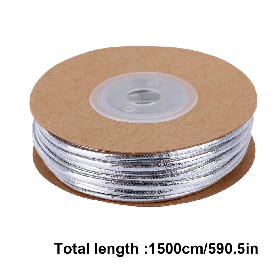 Cordon en cuir argenté 2mm GARVALON de 15m pour bijoux DIY - 3