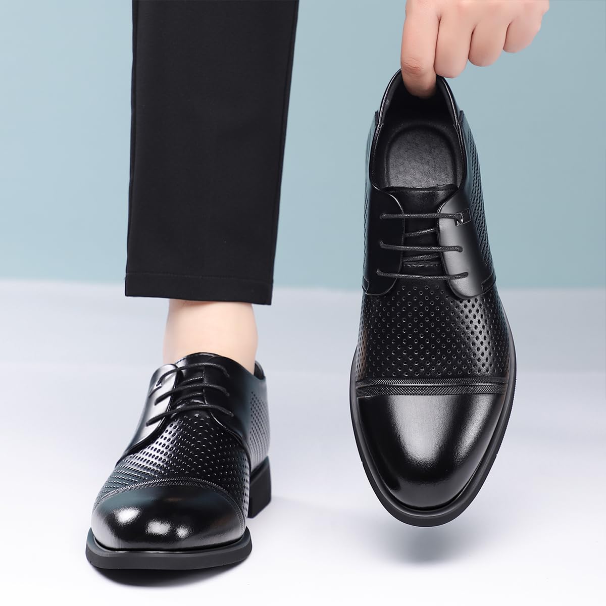 Scarpe Oxford Eleganti da Uomo Scarpe da Cerimonia in Pelle Punta affilata, comode, Antiscivolo, per Business Feste e Matrimoni