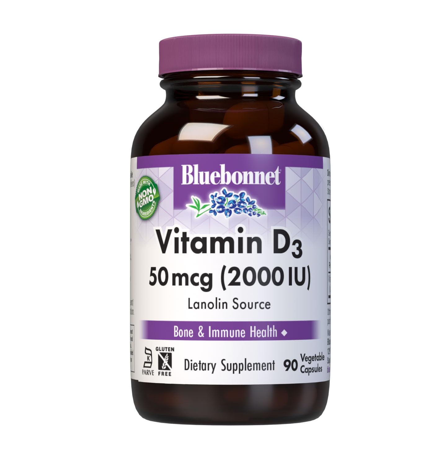 Bluebonnet Vitamin D3 2000 IU Vegetable Capsules, 90 Count 1