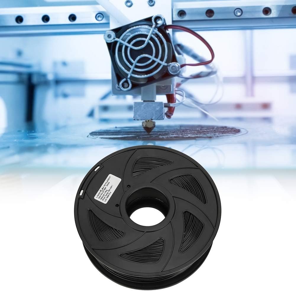 Black 1.75mm PLA Printer Filament 1KG, Excellent Quality 3D Printing Material, Shiny and to Process, Wide Applications in Home Decor, and Gifts, Tolerance / 0.05mm