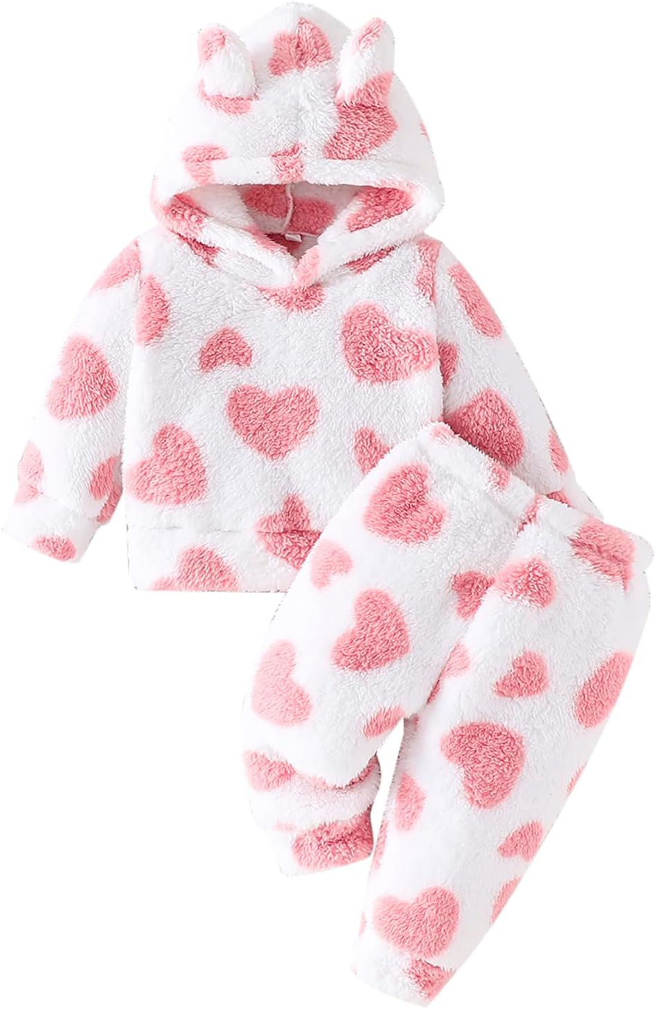 Pyjama Bébé Velours Rose Manches Longues Miss Fleur De Lune - Main Image