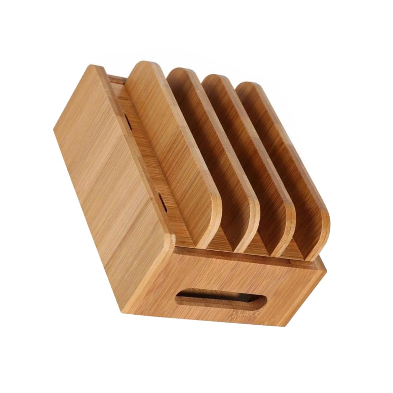 DOITOOL Supporto Caricabatterie USB in Legno per Telefono e Tablet Stazione Ricarica Multi-dispositivo con Organizzatore da Scrivania Elegante Porta Cellulare con Tre Bracci per Spazio