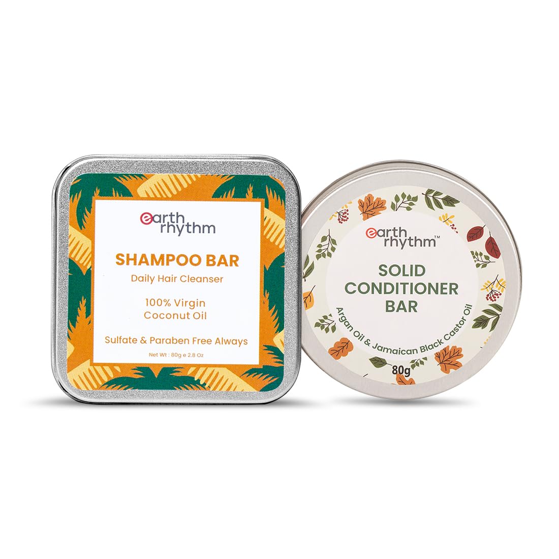 Earth Rhythm Hair Growth Shampoo & Conditioner Bar Combo Coconut
