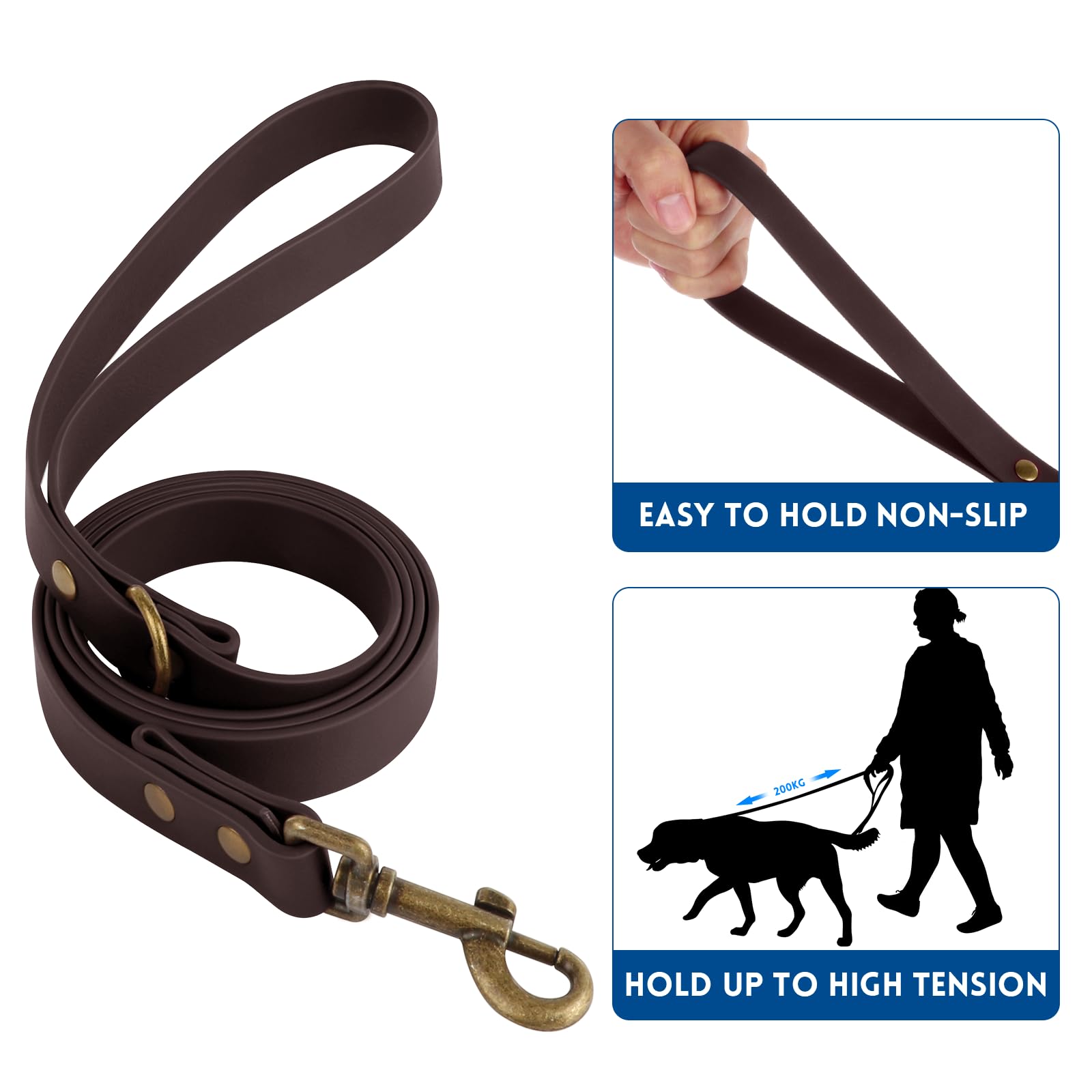 Wisedog Collar y correa para perros: collares ajustables con correa para perros pequeños, medianos y grandes, incluye 1 soporte para bolsas de excrementos (XL (collar: 40,6 cm a 64,8 cm; correa: 1,8