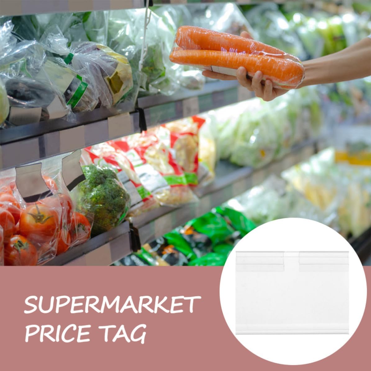 SHINEOFI 20pcs PVC Price Tag Holder for Shelf Edges and Retail Signs