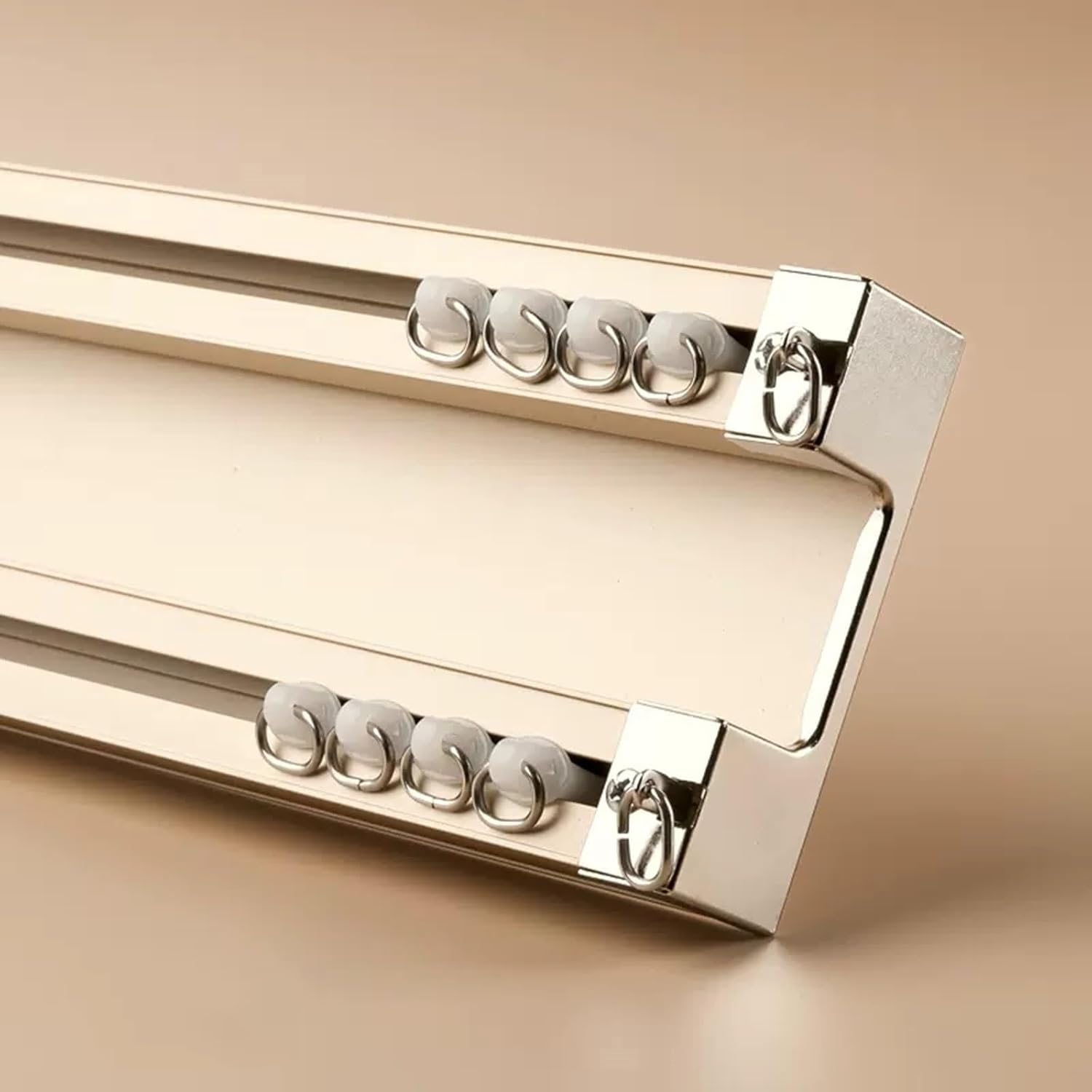 Heavy Duty Ceiling Track Set for Curtains, Double Conjoined Track for Room Dividers, Ideal for Living Room & Bedroom, 360cm (3 x 120cm), Color A