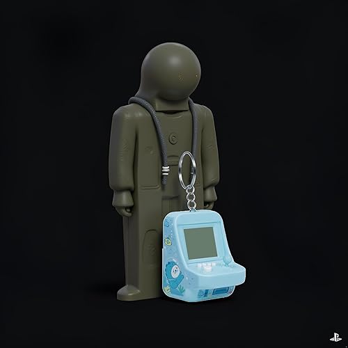 Miniatura 9 de Mini máquina de arcade azul con llavero, 26 modos de juego clásicos compatibles con música, mini consola de juegos de bloques de construcción,