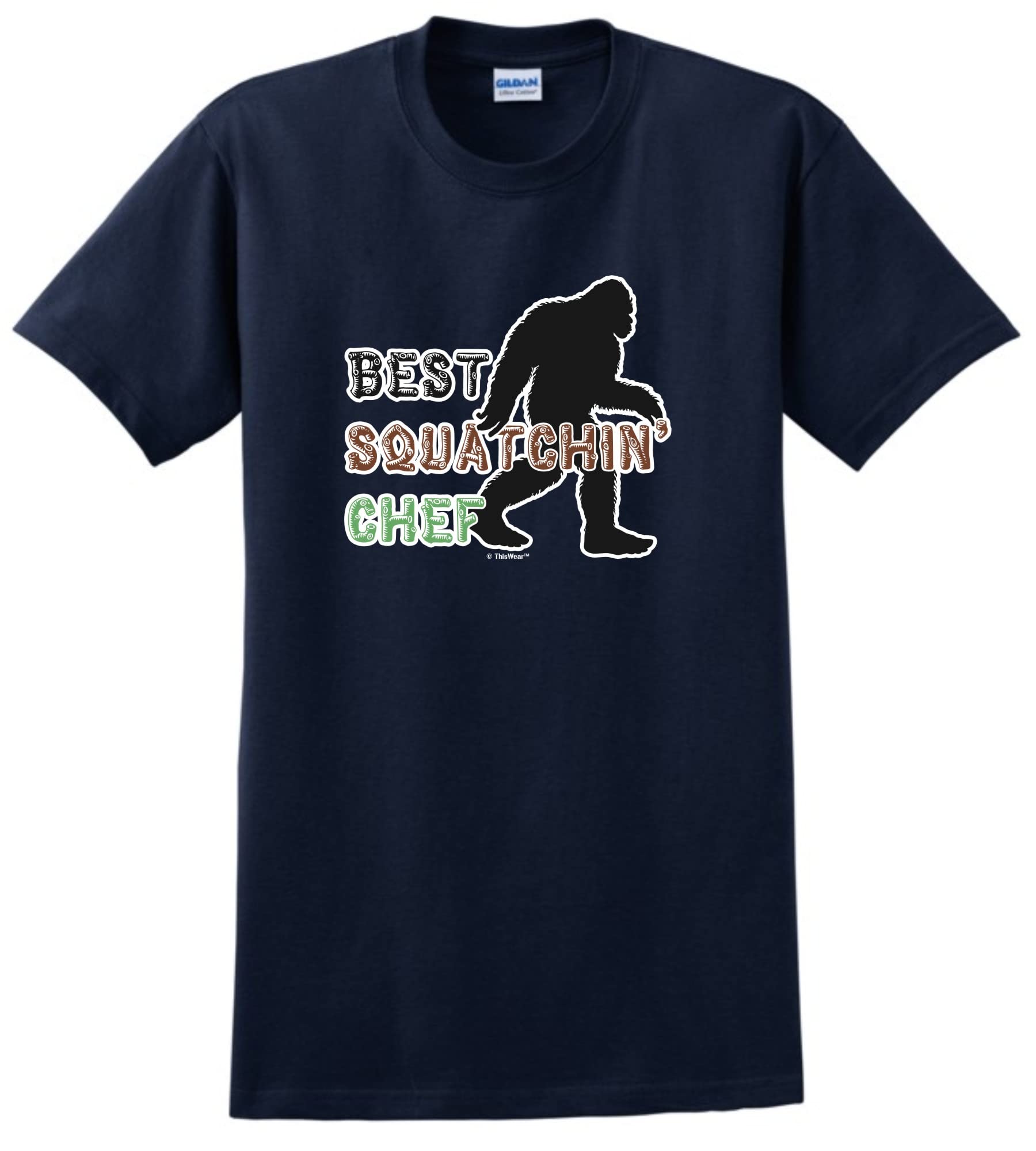 Chef Themed Gifts for Women Best Squatchin Chef Short Sleeve T-Shirt X-Large Navy
