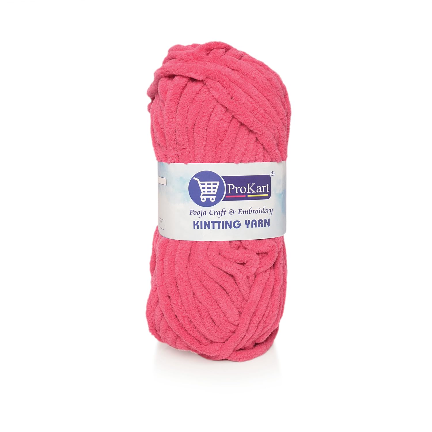 ProKart Premium Blankie Wool, Plush & Cuddly, Chenille Yarn Supersoft Hand Knitting Wool Ball | Blanket Thick/Mottu Yarn Ball Suitable for Hand Knitting and Crocheting (Dark Pink, 100gms x 1 Pack)