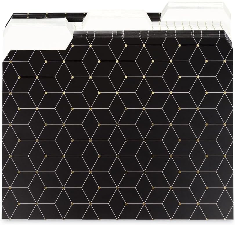 U Brands 3 Tab File Folders, Modern + Classic, 24 Count