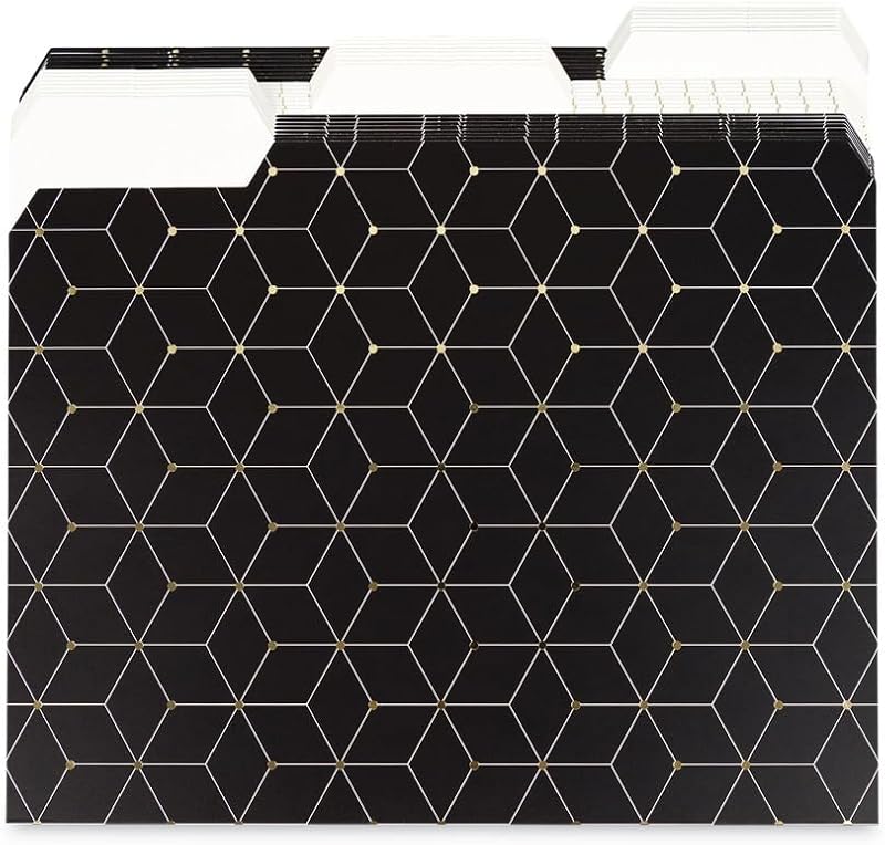 U Brands File Folders, 1/3 Cut, 24 Count, Letter Size, Geo Modern Print