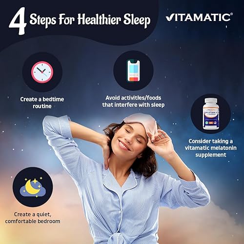 Miniatura 6 de Vitamatic Melatonina 10mg con raíz de valeriana 41 Extracto 250 mg 120 Comprimidos