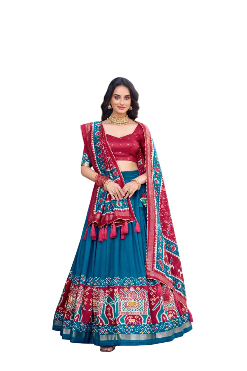 「履かないの？」Blue×Red シルクスクリーン Buy WHITE KABAR Tussar Silk Lehenga Choli for Women Wedding Parti