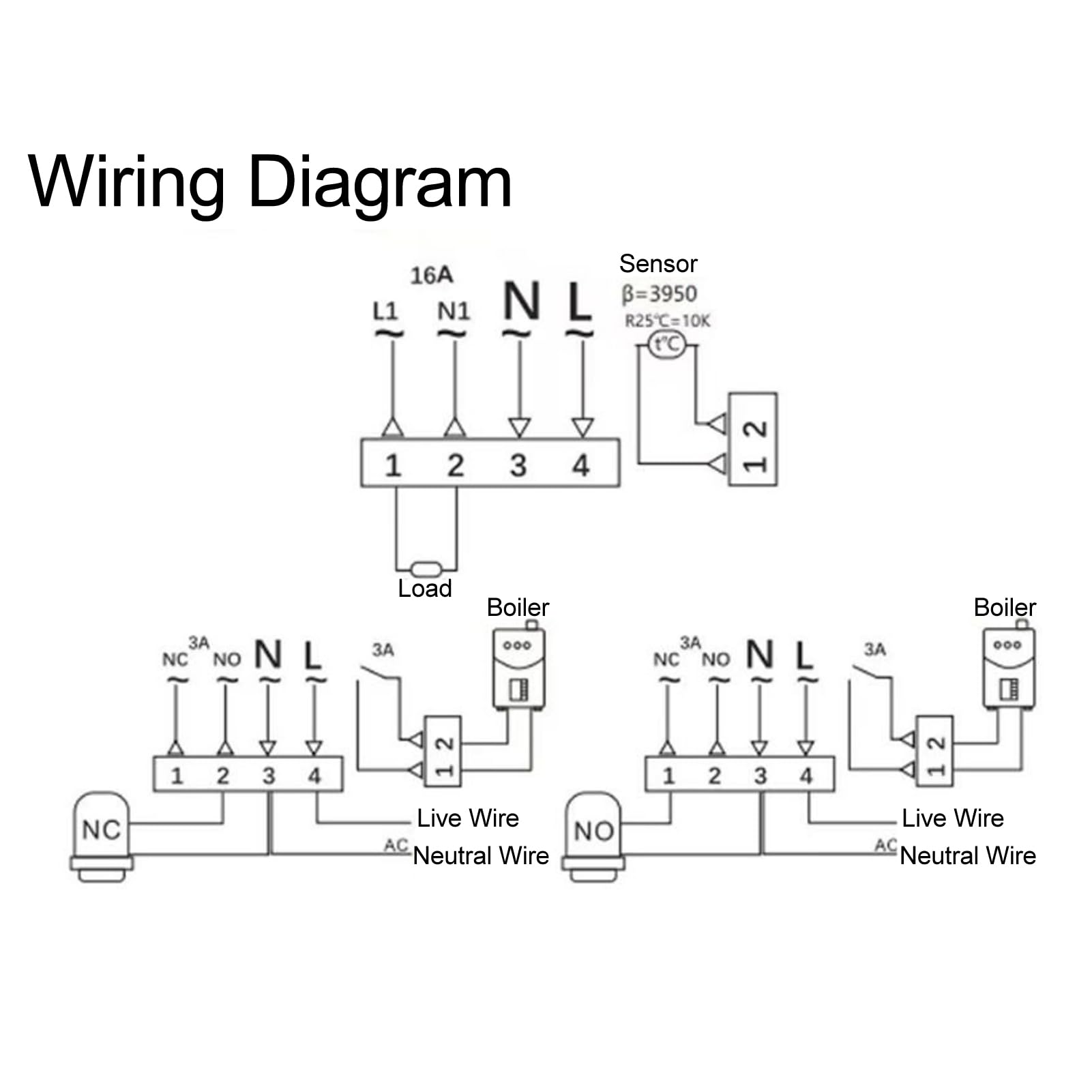 Thermostat with App Control, Screen, 7 Day Schedule, Sharing Function, Wide Compatibility for Systems (16A Electric Floor Heating)