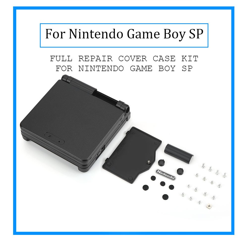 Cover protettiva per Gameboy SP, custodia di ricambio per Nintendo Game Boy Advance GBA SP (nero)