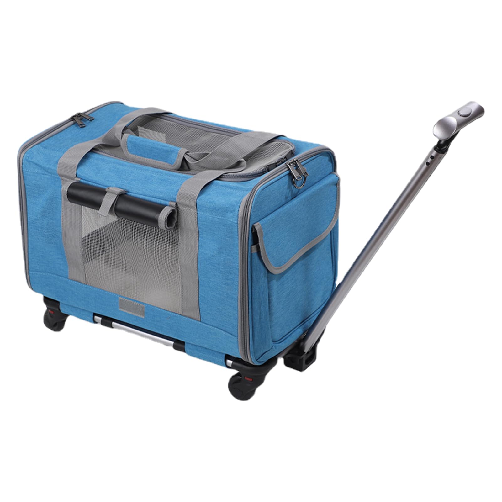 Dog Carrier with Wheels, Pet Carrier for Small Cats Dogs, Cat Wheel, Pet Carrier Travel Bag with Safety Zippers, Soft Rolling Cat Carrier, Airline Approved Pet Carrier (C)
