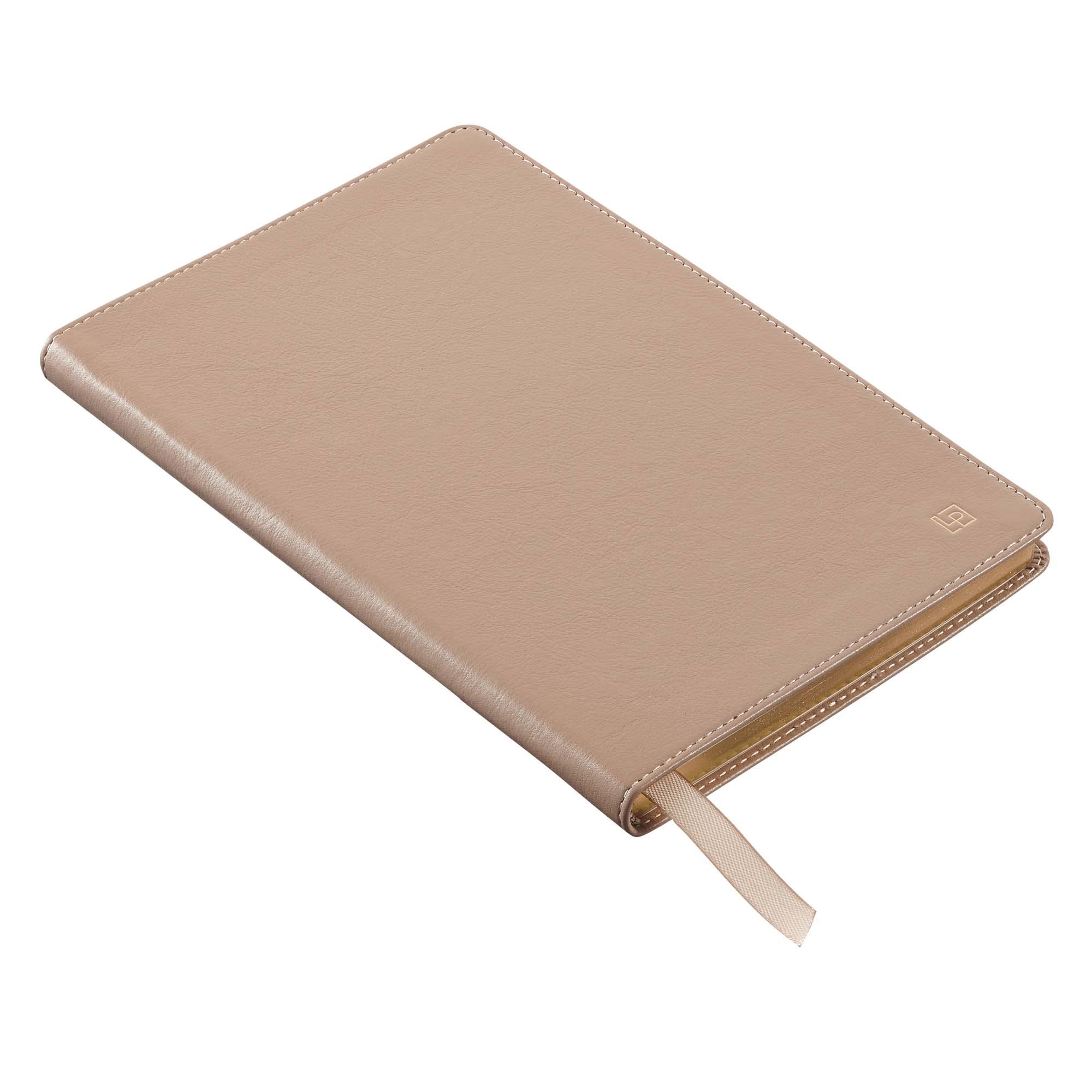 Leatherpress Carnet classique en cuir, couverture souple, gris huître, grand (13,7 x 21,6 cm), 234 pages lignées, collection Heritage, table des matières avec pages numérotées